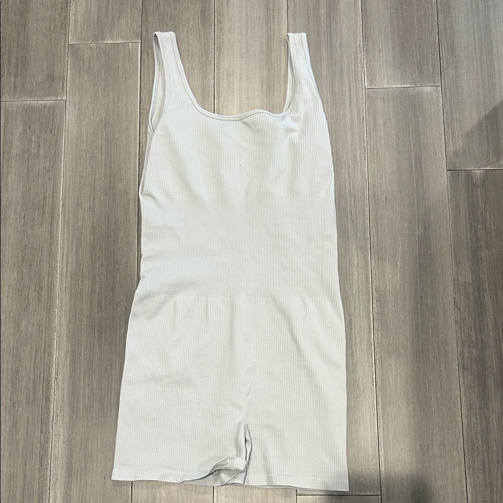 Amazon White Ribbed Jumpsuit